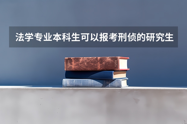 法学专业本科生可以报考刑侦的研究生吗