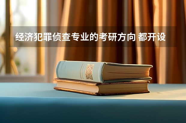 经济犯罪侦查专业的考研方向 都开设了哪些课程